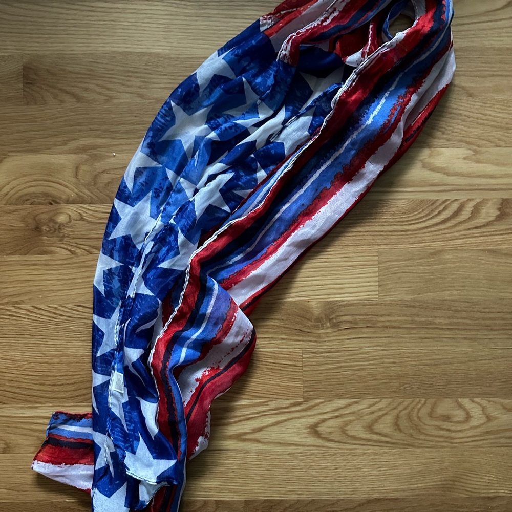 American flag sheer scarf